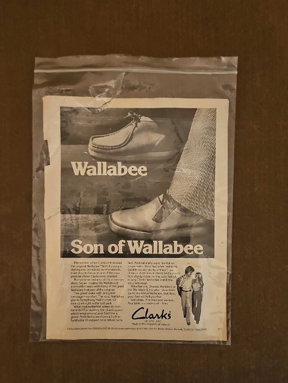 Clarks Wallabee 1980s Promotional Ad